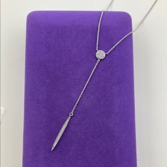 💛 Elegant 18k White Gold Plated Crystal Necklace - Picture 1 of 6